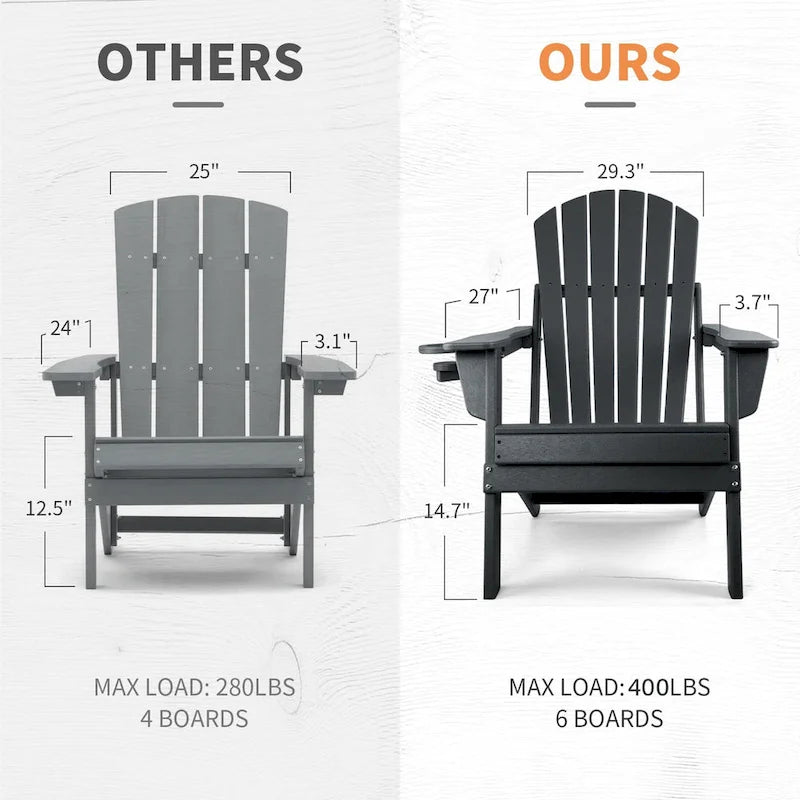 Sedia Adirondack Pieghevole Vrakae con Portabicchieri