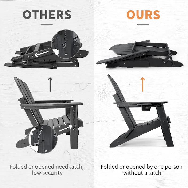 Sedia Adirondack Pieghevole Vrakae con Portabicchieri