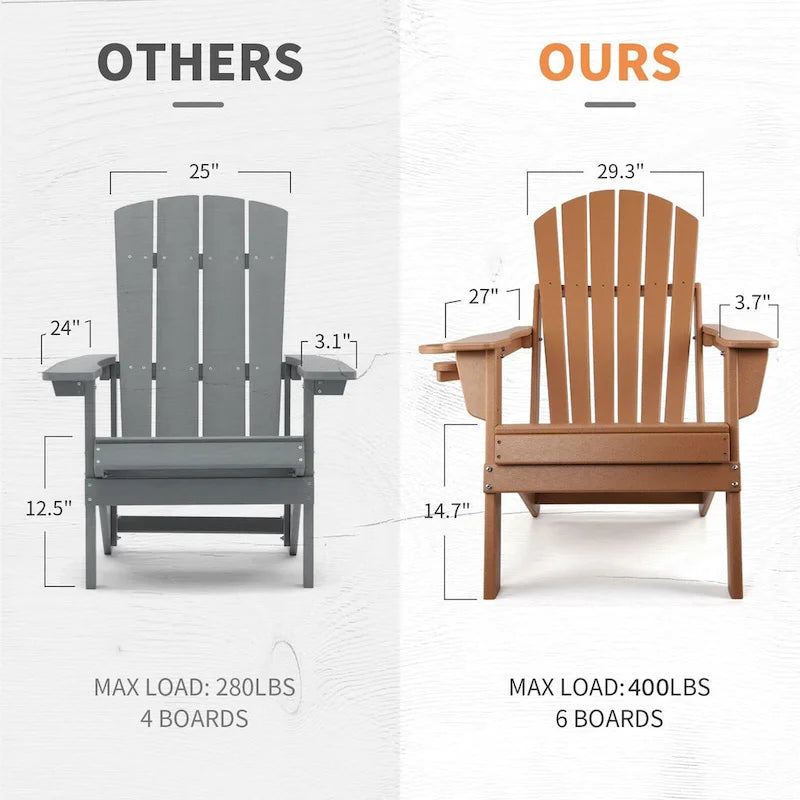 Sedia Adirondack Pieghevole Vrakae con Portabicchieri