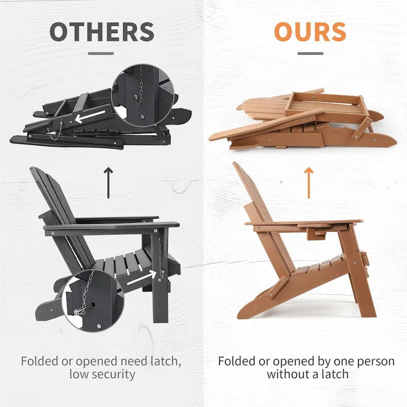 Sedia Adirondack Pieghevole Vrakae con Portabicchieri