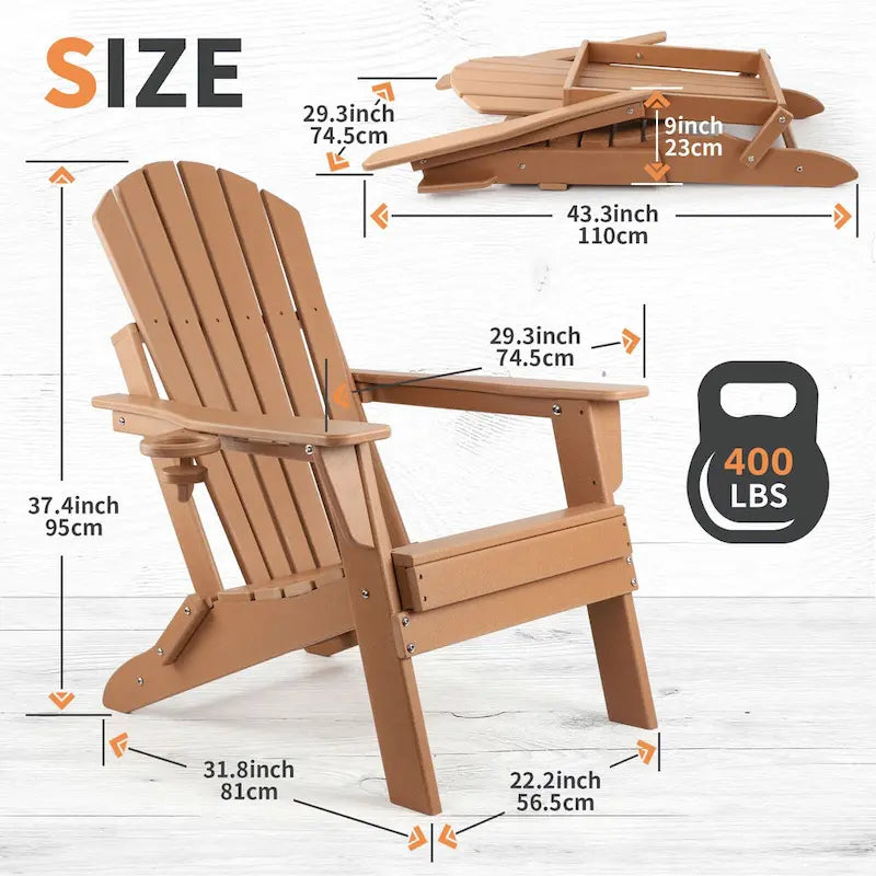 Sedia Adirondack Pieghevole Vrakae con Portabicchieri