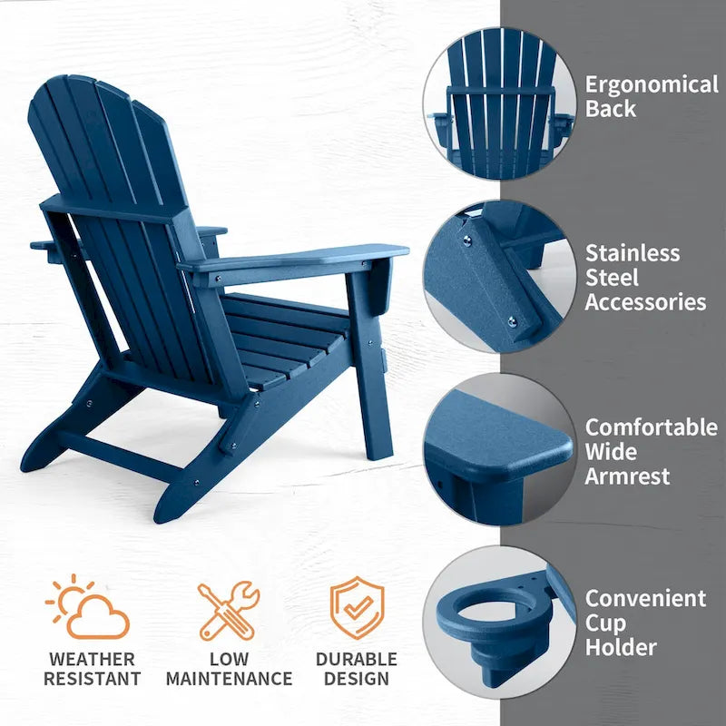 Sedia Adirondack Pieghevole Vrakae con Portabicchieri