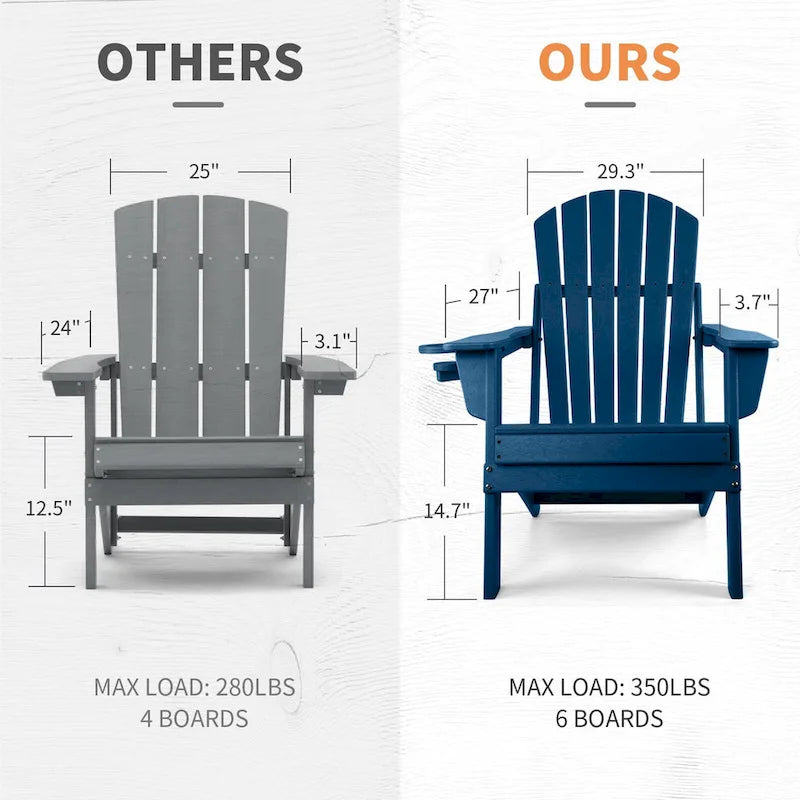 Sedia Adirondack Pieghevole Vrakae con Portabicchieri
