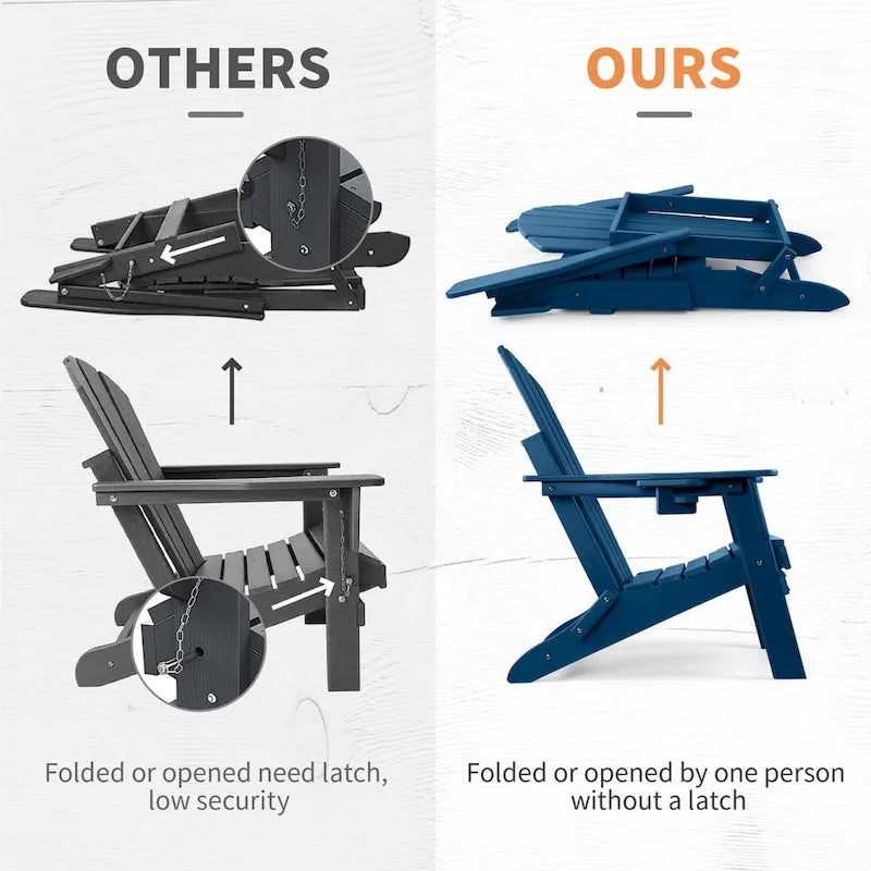 Sedia Adirondack Pieghevole Vrakae con Portabicchieri