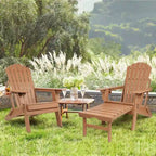 Vrakae Set di 2 Sedie Adirondack Pieghevoli e Regolabili con Pouf