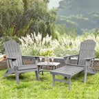 Vrakae Set di 2 Sedie Adirondack Pieghevoli e Regolabili con Pouf