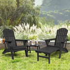 Vrakae Set di 2 Sedie Adirondack Pieghevoli e Regolabili con Pouf