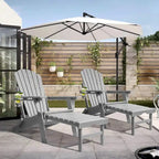 Vrakae Set di 2 Sedie Adirondack Pieghevoli e Regolabili con Pouf
