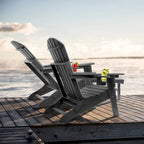 Vrakae Set di 2 Sedie Adirondack Pieghevoli e Regolabili con Pouf