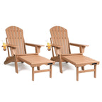 Vrakae Set di 2 Sedie Adirondack Pieghevoli e Regolabili con Pouf