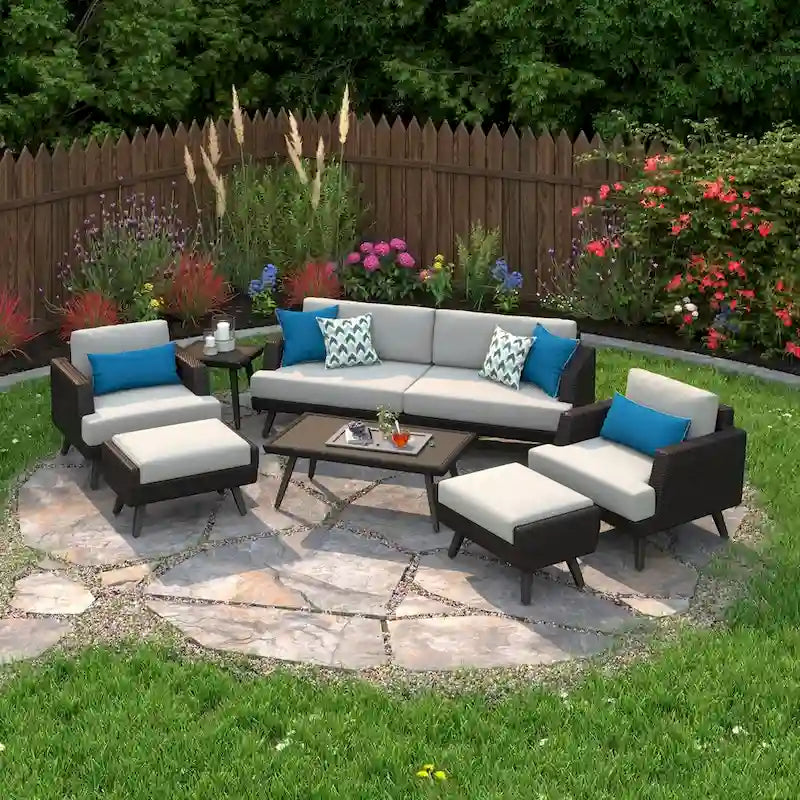 Set da esterno Portofino Casual a 7 pezzi Sunbrella