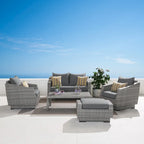 Cannes 5 Piece Sunbrella Outdoor Patio Love & Club Seating Set