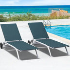 Chaises longues de jardin à roulettes, chaises longues de piscine réglables - S.O.