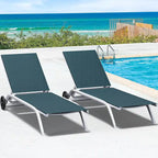 Outdoor Sun Loungers With Wheels, Adjustable Sun Loungers By The Pool - N/A
