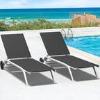 Chaises longues de jardin à roulettes, chaises longues de piscine réglables - S.O.