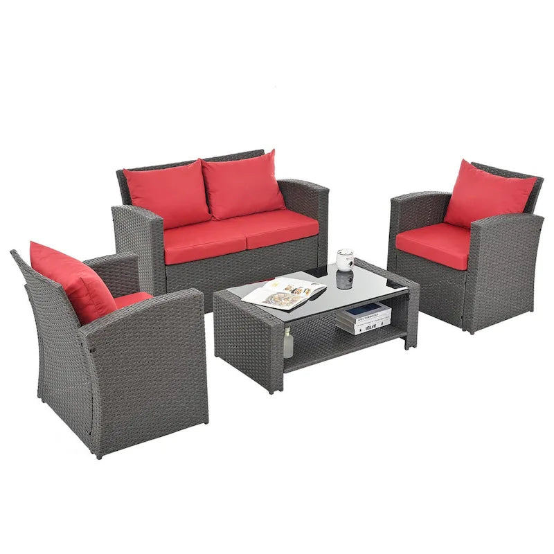 Set conversazione da esterno a 4 pezzi