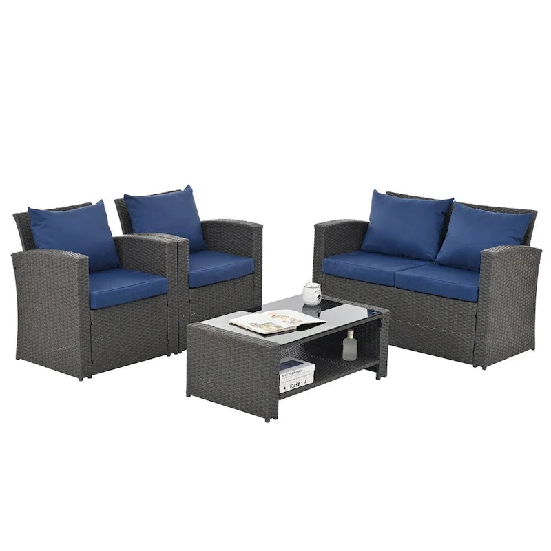 Set conversazione da esterno a 4 pezzi