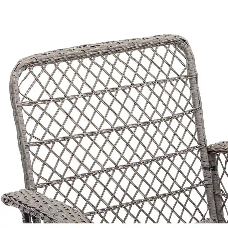 Ensemble de 3 chaises de jardin pivotantes et basculantes d'extérieur, ensemble de conversation de terrasse à 360 degrés