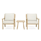 3-Piece Aluminum Patio Conversation Set with End Table and Cushions