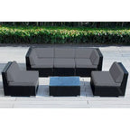 Ohana Outdoor 6-pc. Cushioned Black Wicker Conversation Set - No Assembly