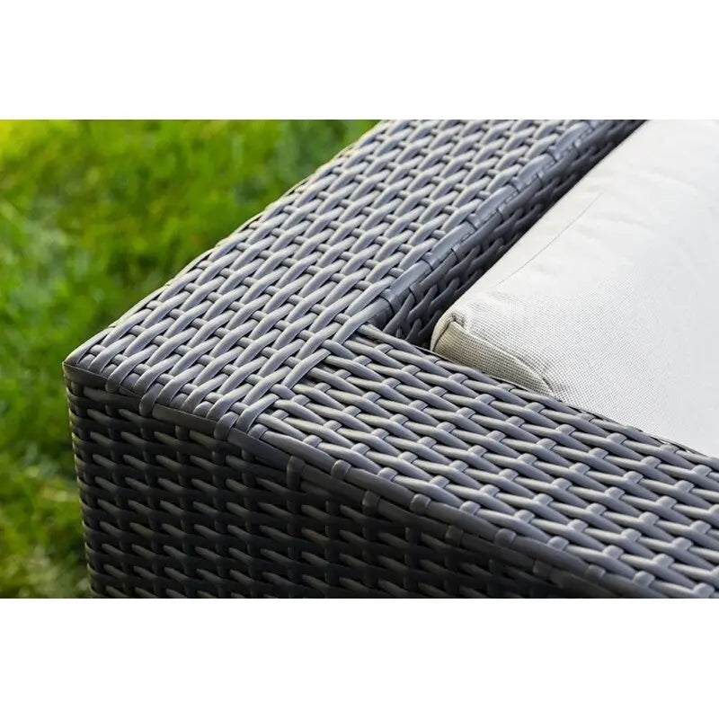 Set da conversazione Ohana Outdoor in vimini nero imbottito da 6 pezzi - Nessun assemblaggio
