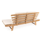 Arwen Divano letto da esterno a 2 posti pieghevole in legno stile scandinavo moderno, beige/teak chiaro di JONATHAN Y