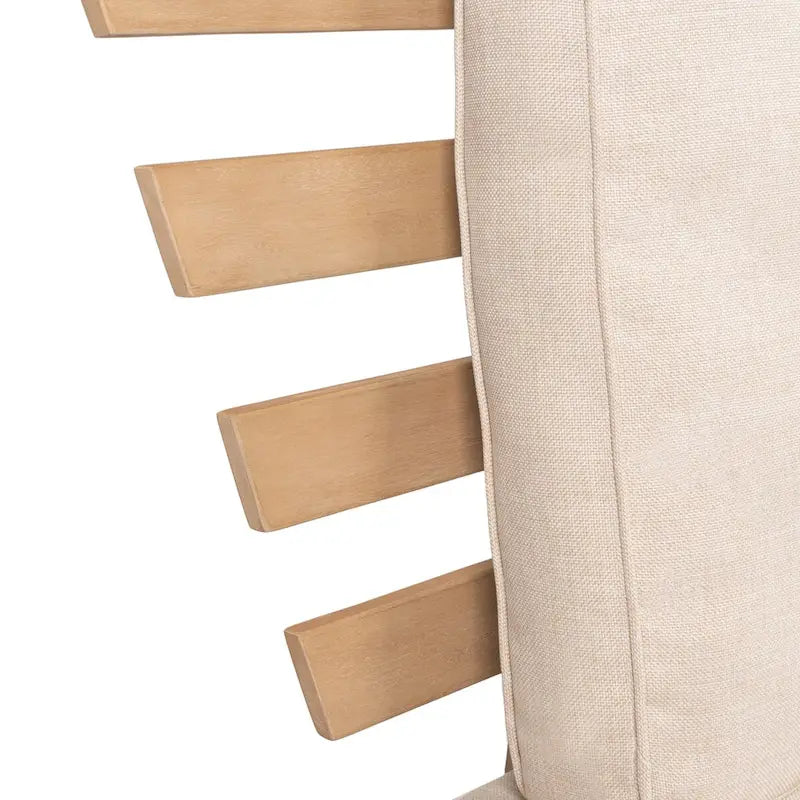 Arwen Divano letto da esterno a 2 posti pieghevole in legno stile scandinavo moderno, beige/teak chiaro di JONATHAN Y