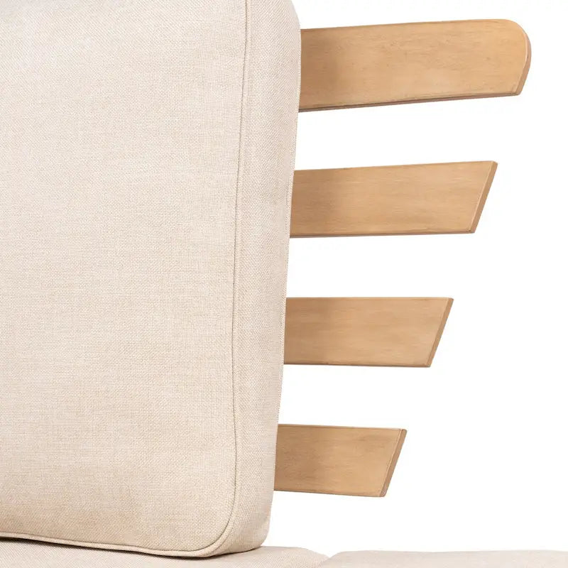 Arwen Divano letto da esterno a 2 posti pieghevole in legno stile scandinavo moderno, beige/teak chiaro di JONATHAN Y