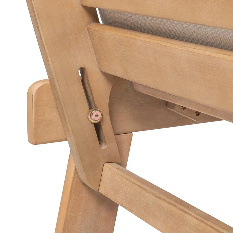 Arwen Divano letto da esterno a 2 posti pieghevole in legno stile scandinavo moderno, beige/teak chiaro di JONATHAN Y