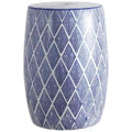 Sgabello da giardino a tamburo in ceramica Moroccan Diamonds 18, blu di JONATHAN Y