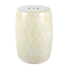 Sgabello da giardino a tamburo in ceramica Moroccan Diamonds 18, blu di JONATHAN Y