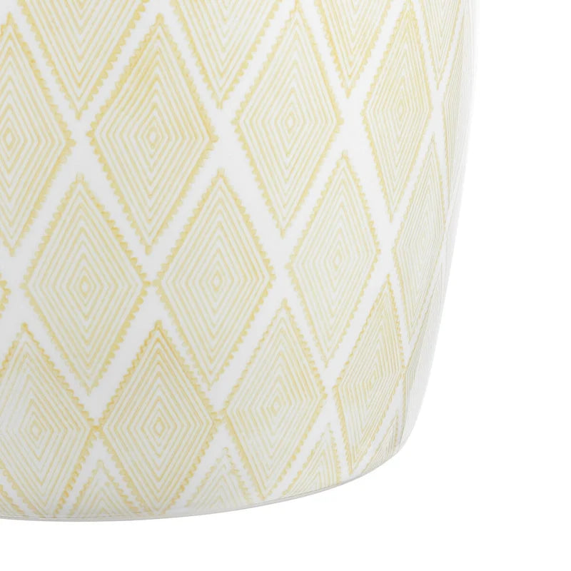 Sgabello da giardino a tamburo in ceramica Moroccan Diamonds 18, blu di JONATHAN Y