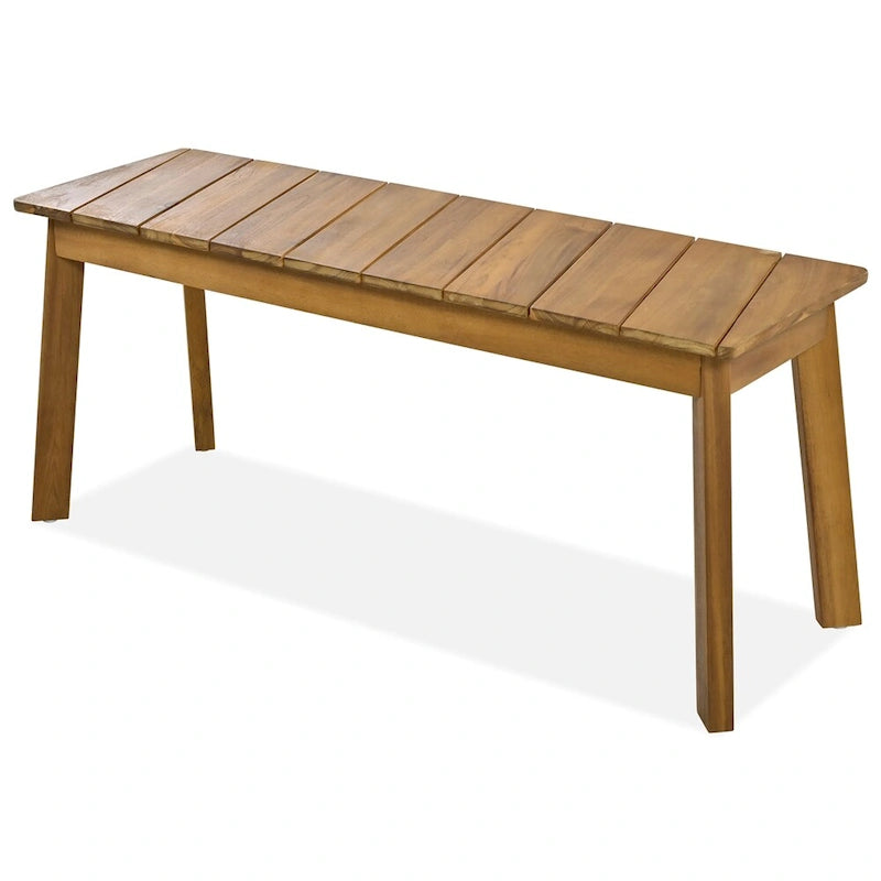 Set da pranzo da esterno a 3 pezzi in legno di acacia con 2 panche e tavolo