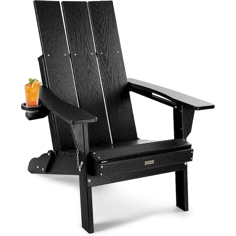 Sedia Adirondack Pieghevole da Esterno WINSOON Moderna in HDPE con Portabicchieri