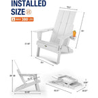 Sedia Adirondack Pieghevole da Esterno WINSOON Moderna in HDPE con Portabicchieri