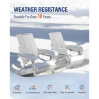 Sedia Adirondack Pieghevole da Esterno WINSOON Moderna in HDPE con Portabicchieri
