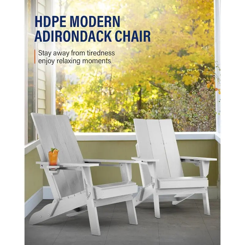 Sedia Adirondack Pieghevole da Esterno WINSOON Moderna in HDPE con Portabicchieri