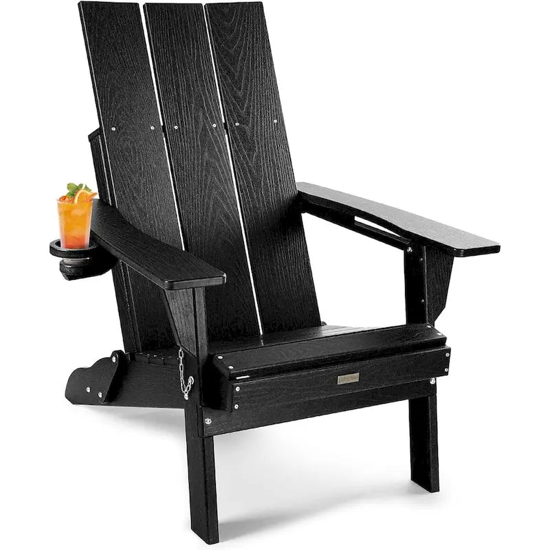 Sedia Adirondack Pieghevole da Esterno WINSOON Moderna in HDPE con Portabicchieri