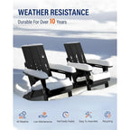 Sedia Adirondack Pieghevole da Esterno WINSOON Moderna in HDPE con Portabicchieri