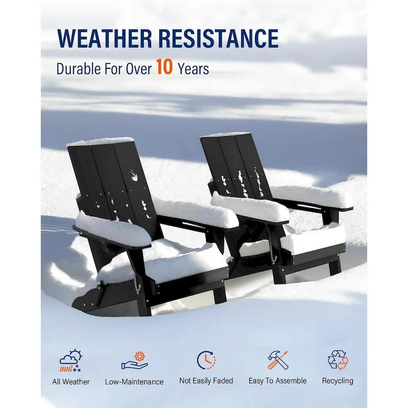 Sedia Adirondack Pieghevole da Esterno WINSOON Moderna in HDPE con Portabicchieri
