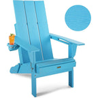 Sedia Adirondack Pieghevole da Esterno WINSOON Moderna in HDPE con Portabicchieri