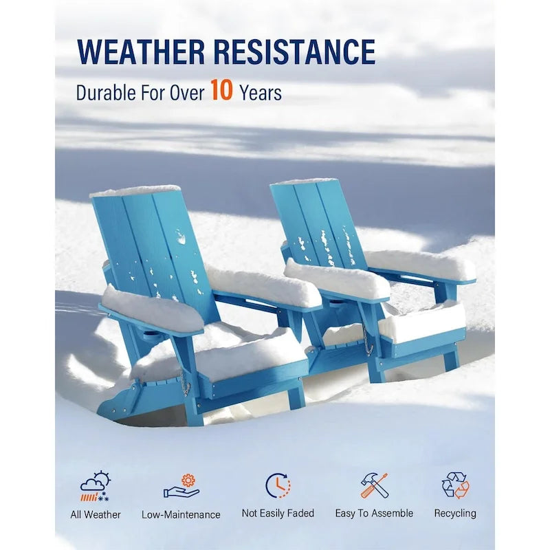 Sedia Adirondack Pieghevole da Esterno WINSOON Moderna in HDPE con Portabicchieri