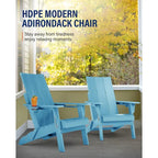 Sedia Adirondack Pieghevole da Esterno WINSOON Moderna in HDPE con Portabicchieri