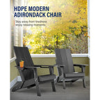 Sedia Adirondack Pieghevole da Esterno WINSOON Moderna in HDPE con Portabicchieri
