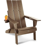 Sedia Adirondack Pieghevole da Esterno WINSOON Moderna in HDPE con Portabicchieri