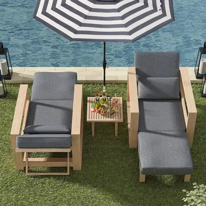 Ensemble de 2 chaises longues d'extérieur Valentino modernes par HULALA HOME