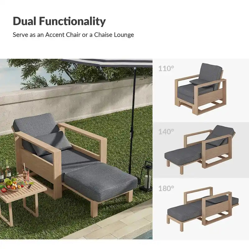 Ensemble de 2 chaises longues d'extérieur Valentino modernes par HULALA HOME