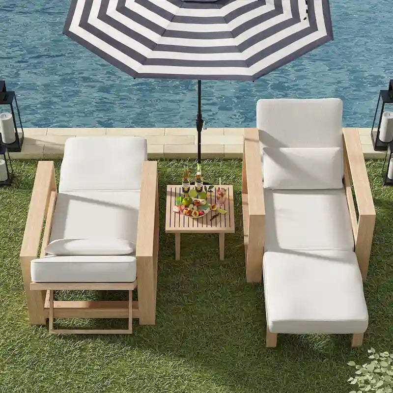 Ensemble de 2 chaises longues d'extérieur Valentino modernes par HULALA HOME