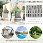 Chaise longue de jardin avec rideaux