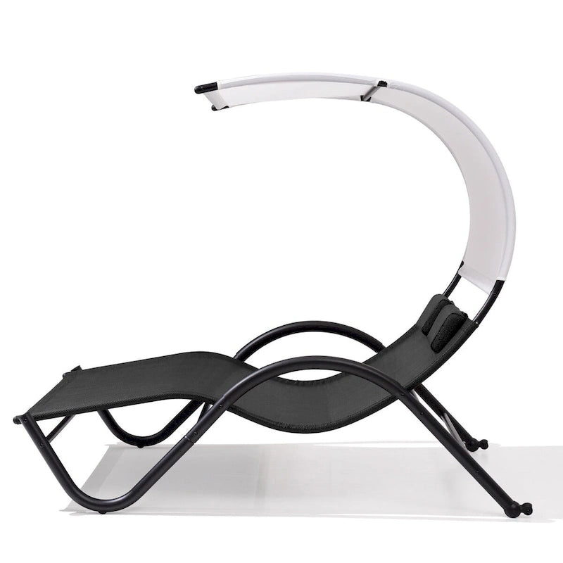 VredHom Lettino doppio da esterno con ruote e poggiatesta - 139,5 cm L x 185 cm P x 164 cm A